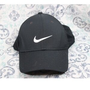 Nike Golf Legacy91‎ Dri-FIT Adjustable Hat Cap Black White Swoosh